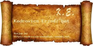 Kedrovics Erzsébet névjegykártya